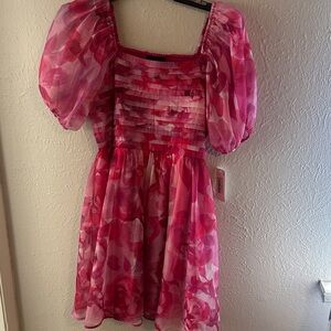 Elegant Pink Floral Kids Dress